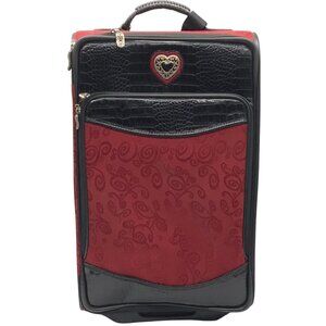 Brighton Red & Black Croc Embossed Leather Mevelyn Suitcase Set